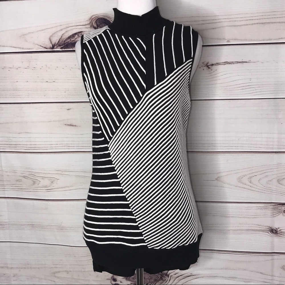 Dana Buchman Modern Striped Sleeveless Sweater